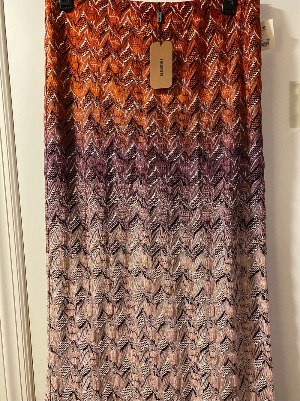 Missoni Ombre Chevron Maxi Skirt in Orange, Purple, Pink - Picture 2 of 16